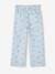 Floral Wide Leg Paperbag Trousers for Girls printed blue 