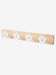 -Wooden Coat Rack with 4 Flowers