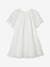 Occasion Wear Dress with Glittery Tulle & Butterfly Sleeves for Girls ecru 