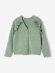 Girls-Cardigans, Jumpers & Sweatshirts-Cardigans-Cardigan with Ruffles for Girls