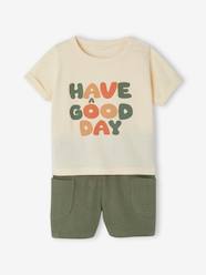 Baby-Outfits-T-Shirt with Motif + Baggy Shorts Combo for Babies