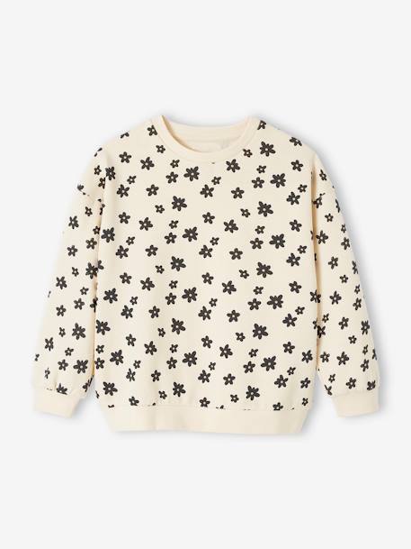 Sweatshirt + Leggings Combo for Girls ecru+rose 