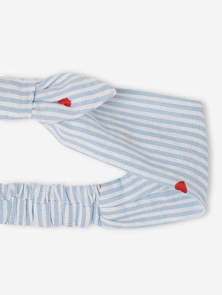 Seersucker Dress + Shorts + Headband Combo for Babies striped blue 