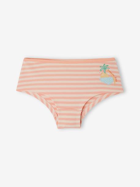 Pack of 5 Summer Shorties in Organic Cotton for Girls peach 