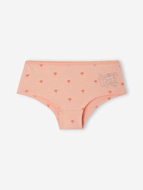 Pack of 5 Summer Shorties in Organic Cotton for Girls peach 