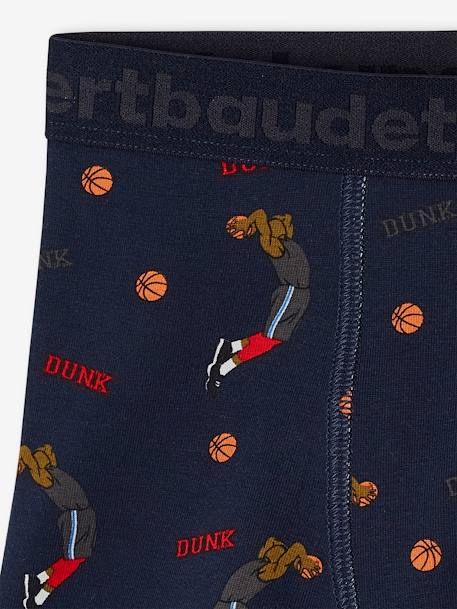 Pack of 5 'Basketball' Stretch Boxers in Organic Cotton for Boys marl grey 