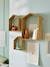 Set of 3 House-Shaped Shelves in Wicker beige 