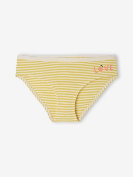 Pack of 7 Briefs in Organic Cotton, Summer Fruits, for Girls coral 