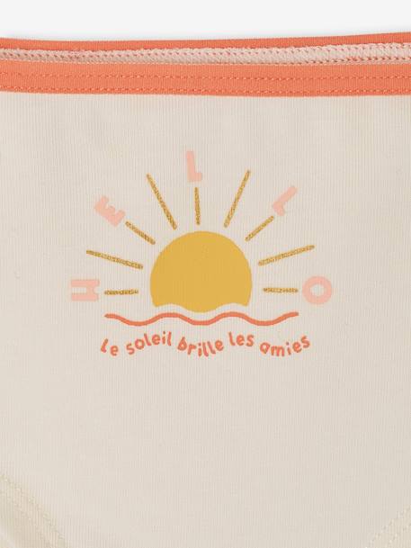 Pack of 5 Summer Shorties in Organic Cotton for Girls peach 