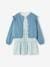 Dress & Jacket Combo for Girls denim blue+emerald green+peach 