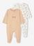 Pack of 2 'Car' Sleepsuits in Jersey Knit for Newborn Babies peach 