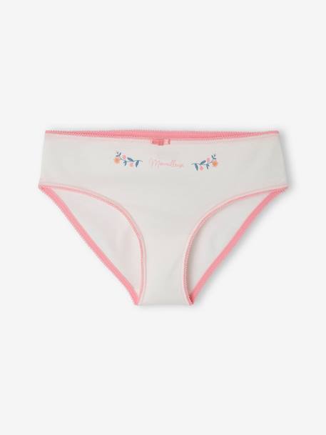 Pack of 4 Magnolia Briefs in Organic Cotton, for Girls peony pink 