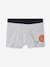 Pack of 5 'Basketball' Stretch Boxers in Organic Cotton for Boys marl grey 