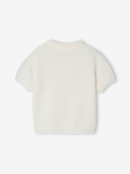 Knitted Polo Shirt for Babies ecru 