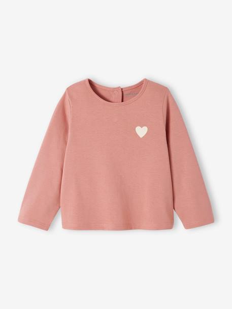 Long Sleeve Basics Top for Babies aqua green+dusky pink 