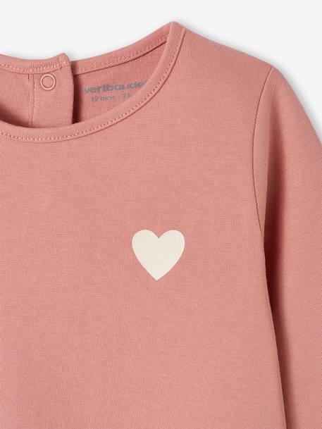 Long Sleeve Basics Top for Babies caramel+dusky pink 