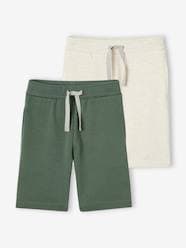 Boys-Shorts-Pack of 2 Fleece Bermuda Shorts for Boys