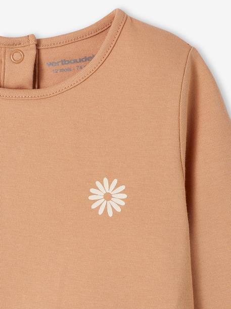 Long Sleeve Basics Top for Babies caramel+dusky pink 