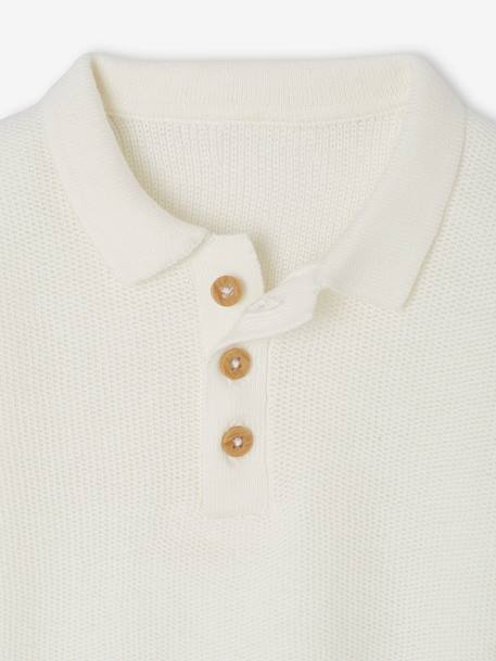 Knitted Polo Shirt for Babies ecru 