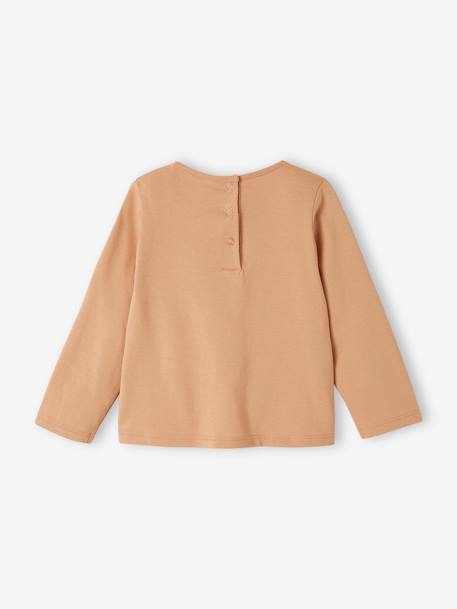 Long Sleeve Basics Top for Babies caramel+dusky pink 