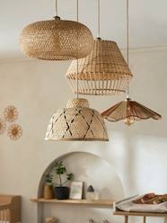 Bedding & Decor-Two-Tone Hanging Lampshade in Bamboo