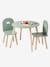 Wooden Chairs & Table Set, Rainbow sage green 