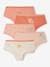 Pack of 5 Summer Shorties in Organic Cotton for Girls peach 