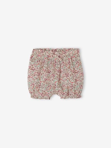 T-Shirt with Collar & Floral Shorts Combo for Newborns ecru 