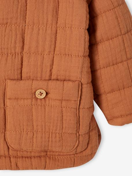 Quilted Jacket For Babies, in Cotton Gauze rust 