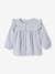 Blouse in Cotton Gauze with Ruffles, for Babies crystal blue+old rose 