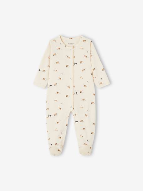 Pack of 2 Sleepsuits in Interlock Fabric for Babies taupe 