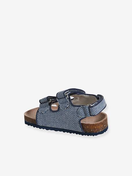 Printed Sandals with Hook-&-Loop Straps for Babies printed blue 