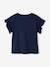 T-Shirt with Iridescent Motif & Short Ruffled Sleeves for Girls ecru+mauve+navy blue+pale yellow+peach 