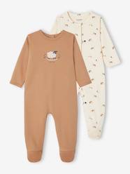 Baby-Pack of 2 Sleepsuits in Interlock Fabric for Babies