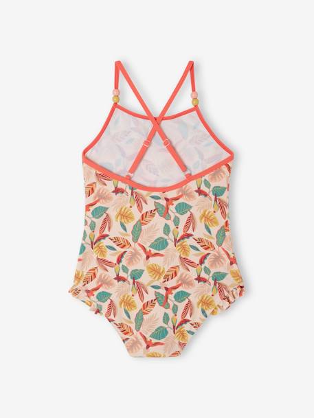 Striped Swimsuit for Girls pale pink 