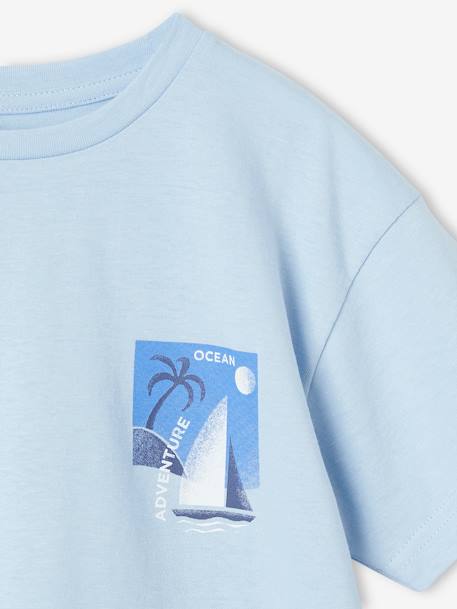 T-Shirt with Maxi Sailboat Motif on the Back for Boys sky blue 