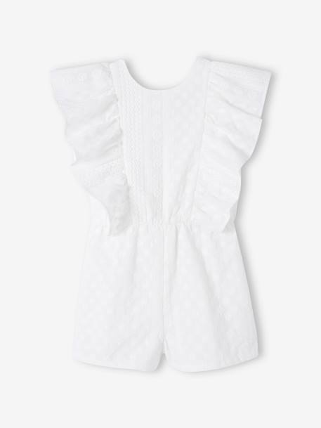 Playsuit in Broderie Anglaise for Girls ecru 