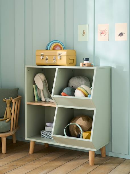 Mixed Cubbyhole Storage Unit for Books & Toys green 