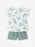 Occasion Wear Outfit: Blouse with Ruffles & Shorts in Cotton Gauze, for Girls printed blue+printed pink 