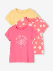 Girls-Tops-T-Shirts-Pack of 3 Assorted T-shirts, Iridescent Details for Girls