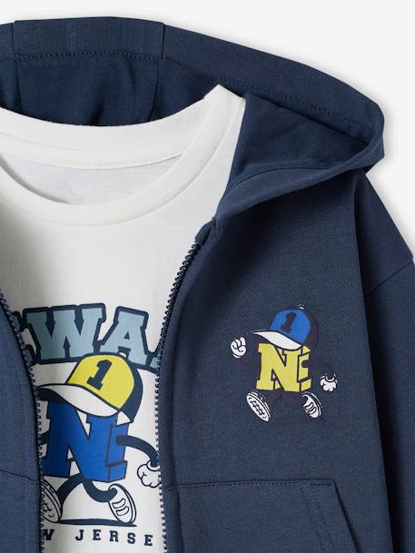 3-Piece Sports Ensemble with Fun Mascot Motif for Boys navy blue 