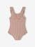 Striped Swimsuit for Girls terracotta 