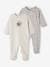 Pack of 2 Interlock Sleepsuits for Babies grey 