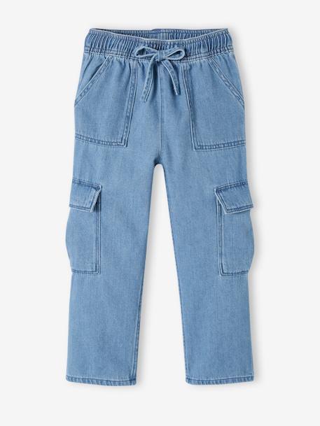 Cargo Jeans Loose Fit, Pull-Ons, for Girls stone 