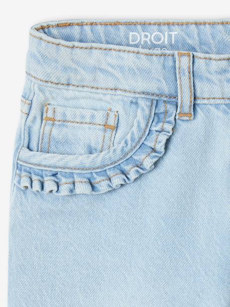 WIDE Hip, Straight Leg MorphologiK Jeans for Girls bleached denim+stone 