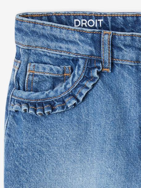 WIDE Hip, Straight Leg MorphologiK Jeans for Girls bleached denim+stone 