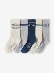 Pack of 5 Pairs of Sports Socks for Boys