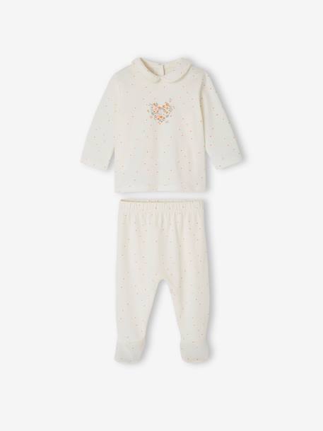 Pack of 2 Pyjamas in Jersey Knit for Babies ecru 