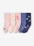 Pack of 5 Pairs of Unicorn Socks for Girls rose 