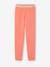 Elasticated Iridescent Plain Leggings for Girls coral+peach 